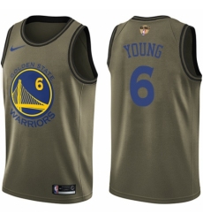 Youth Nike Golden State Warriors #6 Nick Young Swingman Green Salute to Service 2018 NBA Finals Bound NBA Jersey