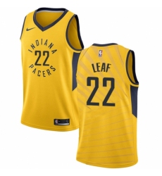 Men's Nike Indiana Pacers #22 T. J. Leaf Swingman Gold NBA Jersey Statement Edition
