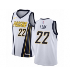 Men's Nike Indiana Pacers #22 T. J. Leaf White Swingman Jersey - Earned Edition