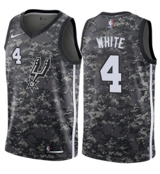 Men's Nike San Antonio Spurs #4 Derrick White Swingman Camo NBA Jersey - City Edition