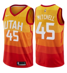 Youth Nike Utah Jazz #45 Donovan Mitchell Swingman Orange NBA Jersey - City Edition