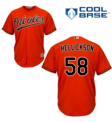 Youth Majestic Baltimore Orioles #58 Jeremy Hellickson Authentic Orange Alternate Cool Base MLB Jersey