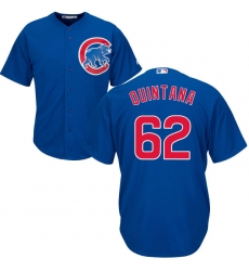 Youth Majestic Chicago Cubs #62 Jose Quintana Authentic Royal Blue Alternate Cool Base MLB Jersey