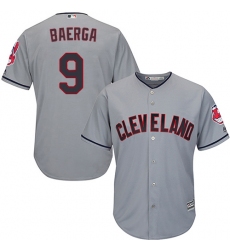 Men's Majestic Cleveland Indians #9 Carlos Baerga Replica Grey Road Cool Base MLB Jersey