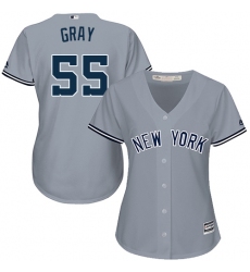 Women's Majestic New York Yankees #55 Sonny Gray Authentic Grey Road MLB Jersey
