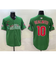 Men's Philadelphia Phillies #10 J.T. Realmuto Green Phanatic Limited Stitched Jersey