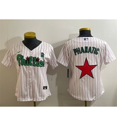 Women's Philadelphia Phillies Phanatic White Green Stitched Baseball Jersey(Run Small)