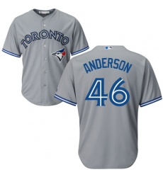 Youth Majestic Toronto Blue Jays #46 Brett Anderson Authentic Grey Road MLB Jersey