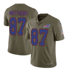 Youth Nike Buffalo Bills #87 Jordan Matthews Limited Olive 2017 Salute to Service NFL Jersey
