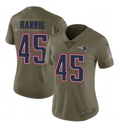 Women's Nike New England Patriots #45 David Harris Limited Olive 2017 Salute to Service NFL Jersey