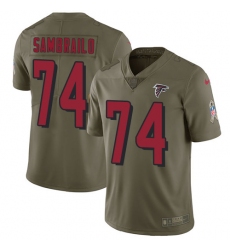 Youth Nike Atlanta Falcons #74 Ty Sambrailo Limited Olive 2017 Salute to Service NFL Jersey