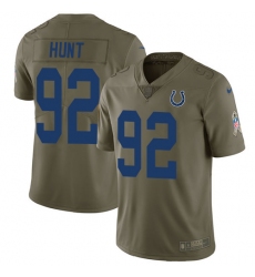 Youth Nike Indianapolis Colts #92 Margus Hunt Limited Olive 2017 Salute to Service NFL Jersey