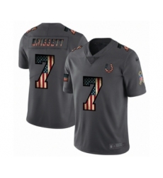 Men's Indianapolis Colts #7 Jacoby Brissett Limited Black USA Flag 2019 Salute To Service Football Jersey