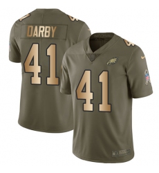 Men's Nike Philadelphia Eagles #41 Ronald Darby Limited Olive/Gold 2017 Salute to Service NFL Jersey