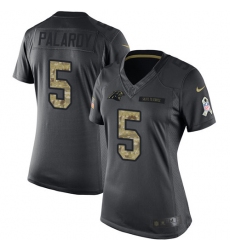 Women's Nike Carolina Panthers #5 Michael Palardy Limited Black 2016 Salute to Service NFL Jersey