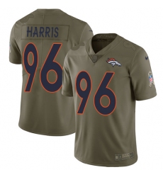 Youth Nike Denver Broncos #96 Shelby Harris Limited Olive 2017 Salute to Service NFL Jersey