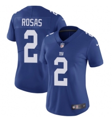 Women's Nike New York Giants #2 Aldrick Rosas Royal Blue Team Color Vapor Untouchable Elite Player NFL Jersey