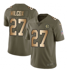 Youth Nike Pittsburgh Steelers #27 J.J. Wilcox Limited Olive/Gold 2017 Salute to Service NFL Jersey