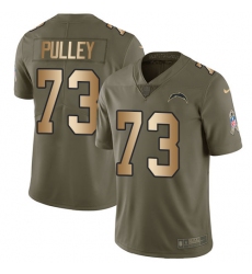 Men's Nike Los Angeles Chargers #73 Spencer Pulley Limited Olive/Gold 2017 Salute to Service NFL Jersey