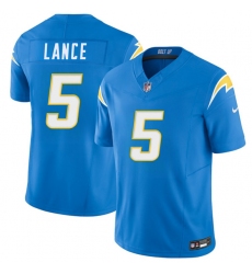 Men's Los Angeles Chargers #5 Trey Lance Blue 2025 F.U.S.E. Vapor Limited Football Stitched Jersey