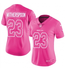 Women's Nike San Francisco 49ers #23 Ahkello Witherspoon Limited Pink Rush Fashion NFL Jersey
