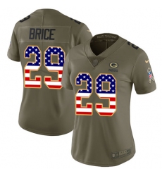 Women's Nike Green Bay Packers #29 Kentrell Brice Limited Olive/Gold 2017 Salute to Service NFL Jersey