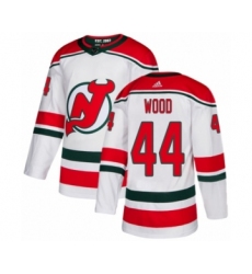 Men's Adidas New Jersey Devils #44 Miles Wood Premier White Alternate NHL Jersey