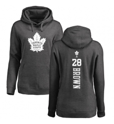 NHL Women's Adidas Toronto Maple Leafs #28 Connor Brown Charcoal One Color Backer Pullover Hoodie