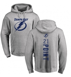 NHL Adidas Tampa Bay Lightning #21 Brayden Point Ash Backer Pullover Hoodie