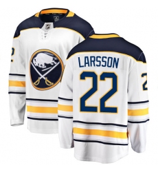 Men's Buffalo Sabres #22 Johan Larsson Fanatics Branded White Away Breakaway NHL Jersey