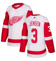 Youth Adidas Detroit Red Wings #3 Nick Jensen Authentic White Away NHL Jersey