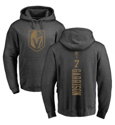 NHL Adidas Vegas Golden Knights #7 Jason Garrison Charcoal One Color Backer Pullover Hoodie