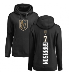 NHL Women's Adidas Vegas Golden Knights #7 Jason Garrison Black Backer Pullover Hoodie