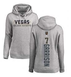 NHL Women's Adidas Vegas Golden Knights #7 Jason Garrison Gray Backer Pullover Hoodie