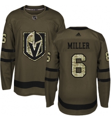 Men's Adidas Vegas Golden Knights #6 Colin Miller Authentic Green Salute to Service NHL Jersey