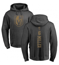 NHL Adidas Vegas Golden Knights #6 Colin Miller Charcoal One Color Backer Pullover Hoodie