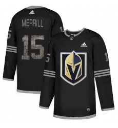 Men's Adidas Vegas Golden Knights #15 Jon Merrill Black Authentic Classic Stitched NHL Jersey