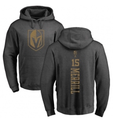 NHL Adidas Vegas Golden Knights #15 Jon Merrill Charcoal One Color Backer Pullover Hoodie