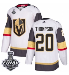 Men's Adidas Vegas Golden Knights #20 Paul Thompson Authentic White Away 2018 Stanley Cup Final NHL Jersey