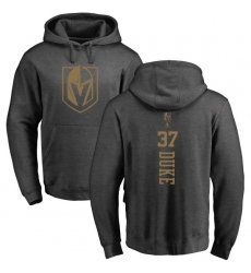NHL Adidas Vegas Golden Knights #37 Reid Duke Charcoal One Color Backer Pullover Hoodie
