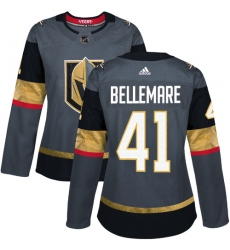Women's Adidas Vegas Golden Knights #41 Pierre-Edouard Bellemare Authentic Gray Home NHL Jersey