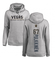 NHL Women's Adidas Vegas Golden Knights #67 Teemu Pulkkinen Gray Backer Pullover Hoodie