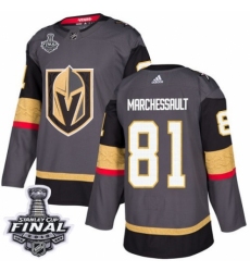 Men's Adidas Vegas Golden Knights #81 Jonathan Marchessault Premier Gray Home 2018 Stanley Cup Final NHL Jersey
