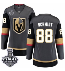 Women's Vegas Golden Knights #88 Nate Schmidt Authentic Black Home Fanatics Branded Breakaway 2018 Stanley Cup Final NHL Jersey