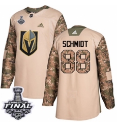 Youth Adidas Vegas Golden Knights #88 Nate Schmidt Authentic Camo Veterans Day Practice 2018 Stanley Cup Final NHL Jersey