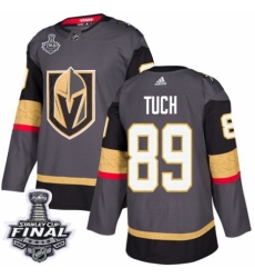 Youth Adidas Vegas Golden Knights #89 Alex Tuch Authentic Gray Home 2018 Stanley Cup Final NHL Jersey
