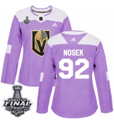 Women's Adidas Vegas Golden Knights #92 Tomas Nosek Authentic Purple Fights Cancer Practice 2018 Stanley Cup Final NHL Jersey