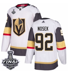 Women's Adidas Vegas Golden Knights #92 Tomas Nosek Authentic White Away 2018 Stanley Cup Final NHL Jersey