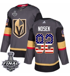 Youth Adidas Vegas Golden Knights #92 Tomas Nosek Authentic Gray USA Flag Fashion 2018 Stanley Cup Final NHL Jersey