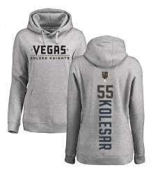 NHL Women's Adidas Vegas Golden Knights #55 Keegan Kolesar Gray Backer Pullover Hoodie